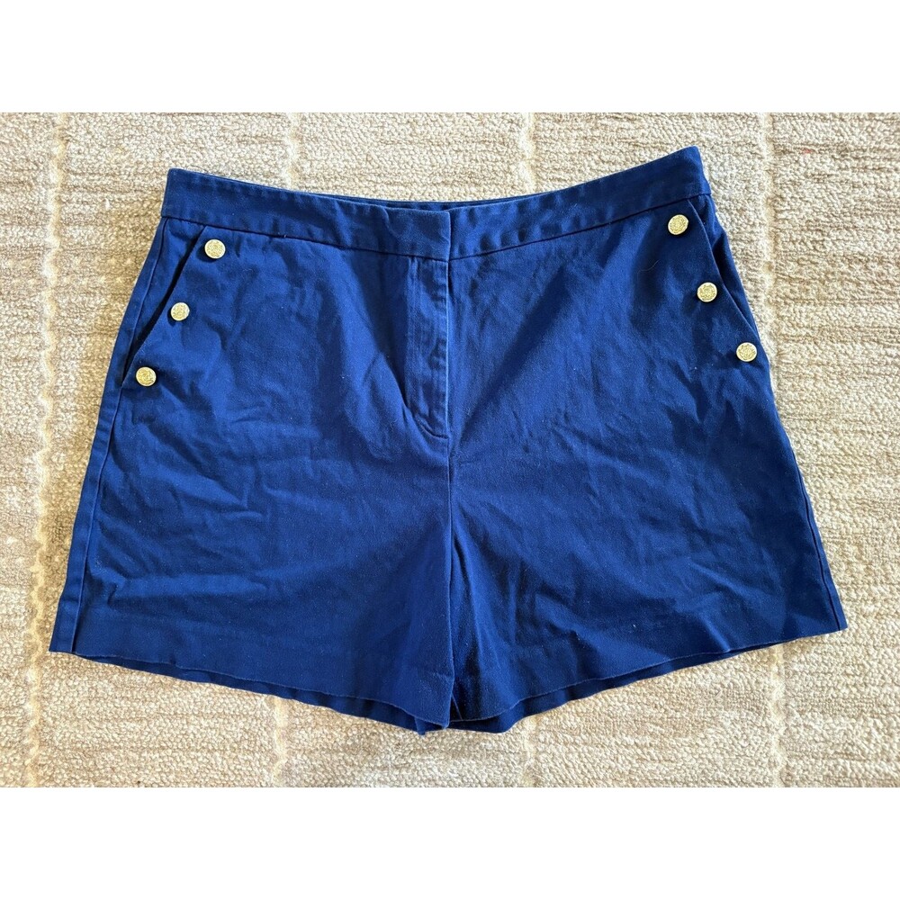 Marilyn Monroe Womens Size 18 Navy High Rise Shorts Gold Buttons Nautical Preppy